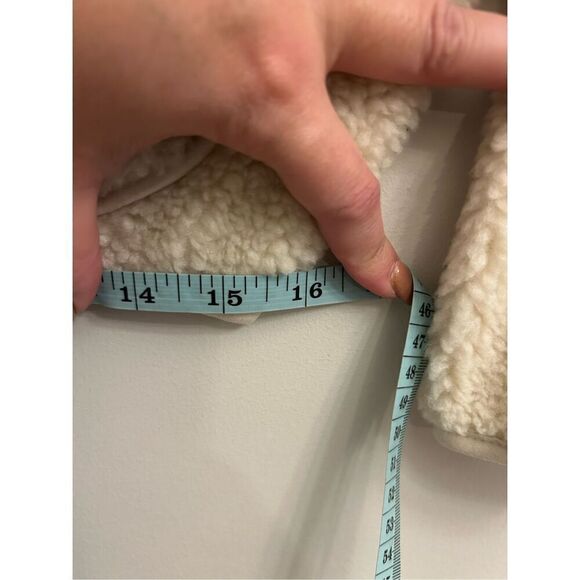 NWT Madewell Faux Shearling Half-Zip Pullover in Ecru size S - Picture 9 of 14